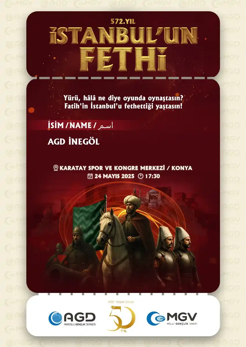 Image from AGD İnegöl: 📍572. yılında İstanbul'un Fethi programının hatırasını yaşatmak ve fe...