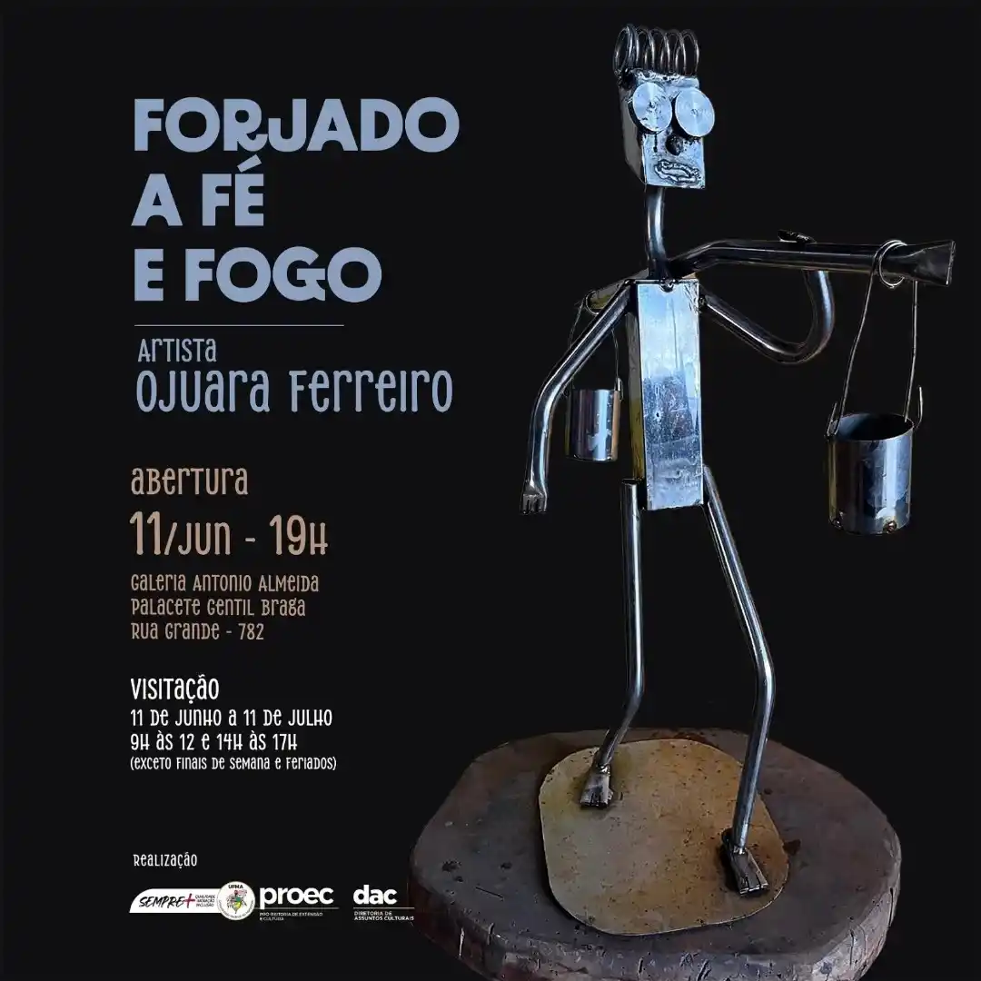 Image from Ilha Cultural: 🔥 A exposição “Forjado a Fé e Fogo”, do artista Ojuara Ferreiro, já t...