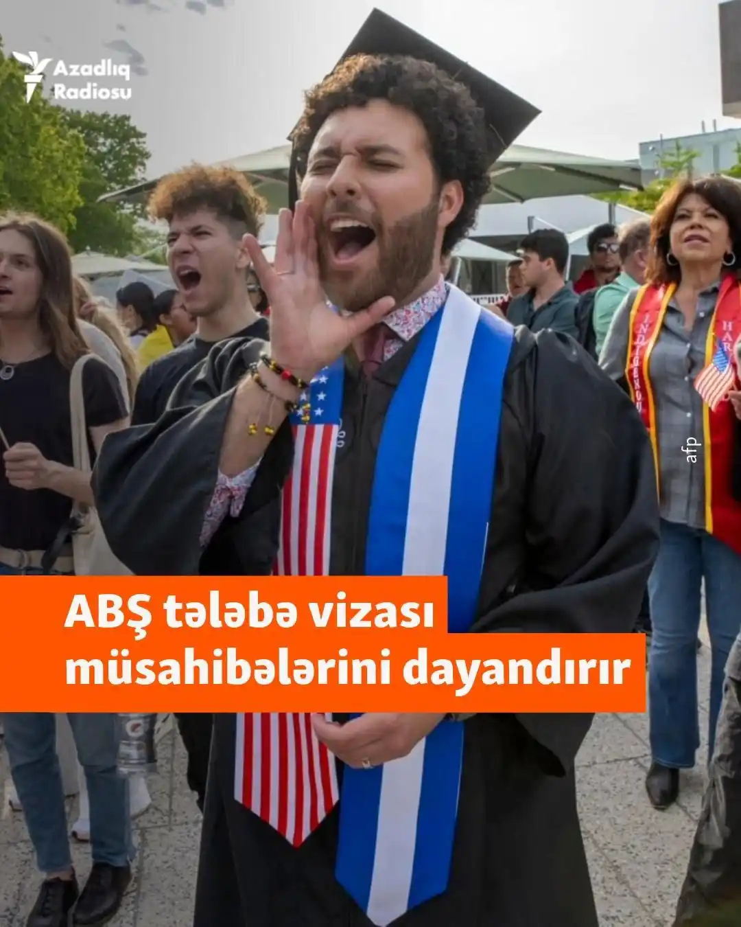 Image from AzadliqRadiosu: ABŞ prezidenti Donald Trampın administrasiyası Amerika tələbə vizasına...