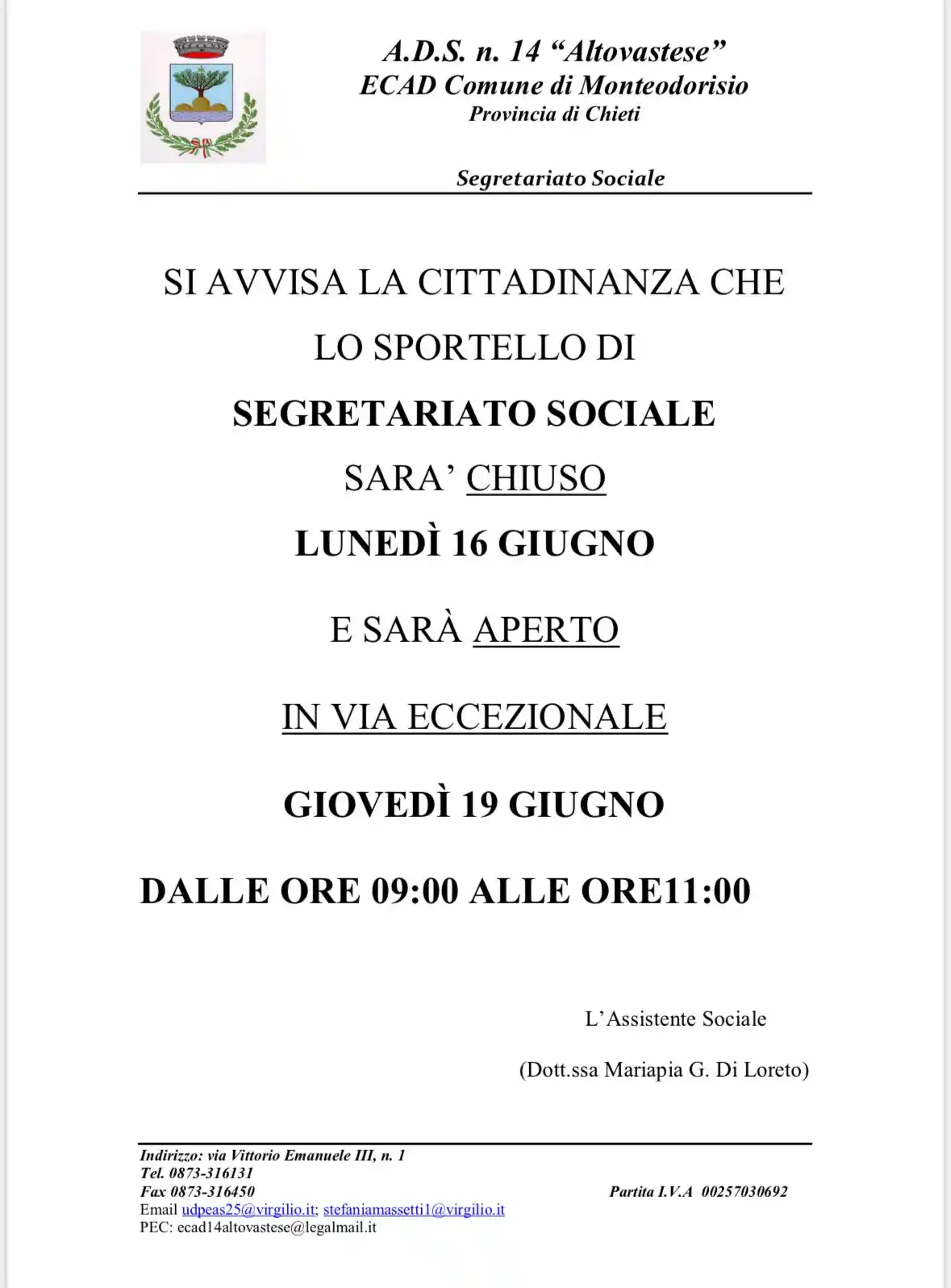 Comune di Celenza sul Trigno post