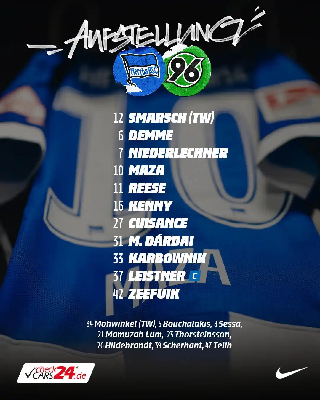 Image from Hertha BSC 💙🤍: Die letzte Startelf der Saison! 🫡 ----- ⚽️ Hertha BSC – Hannover 96 ...