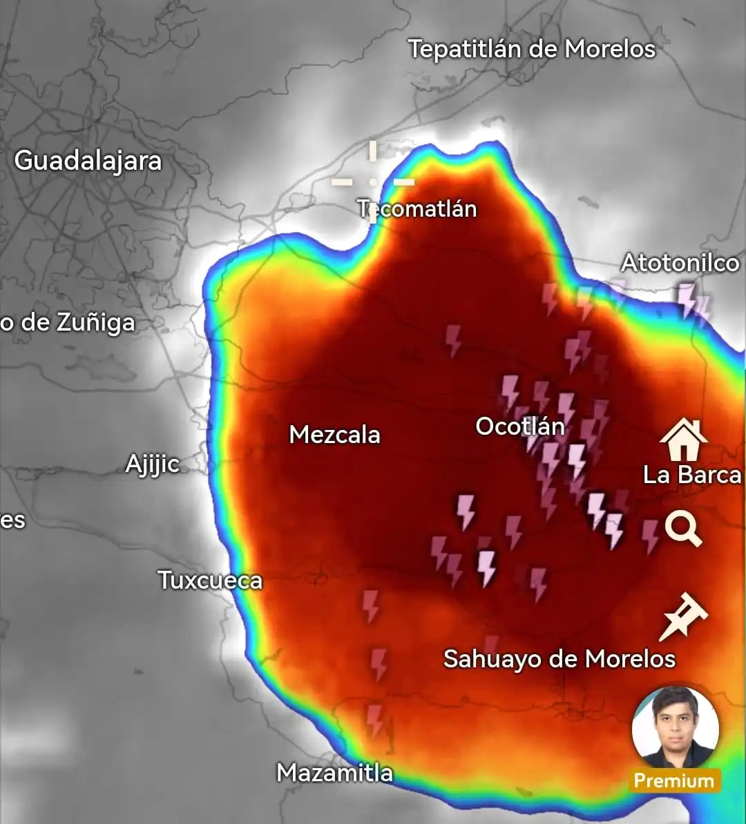 Image from Instituto De Astronomía Y Meteorología 📡🌦: En el satélite se observa importante núcleo de tormenta 🌩️ sobre lagu...