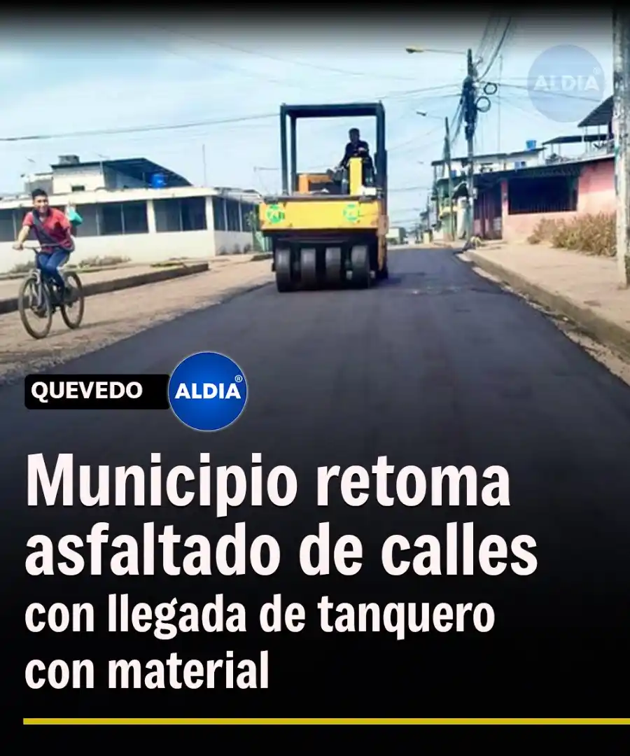 Image from ALDIA: En la Av. Revolución Ciudadana se retomaron trabajos de asfaltado. Det...