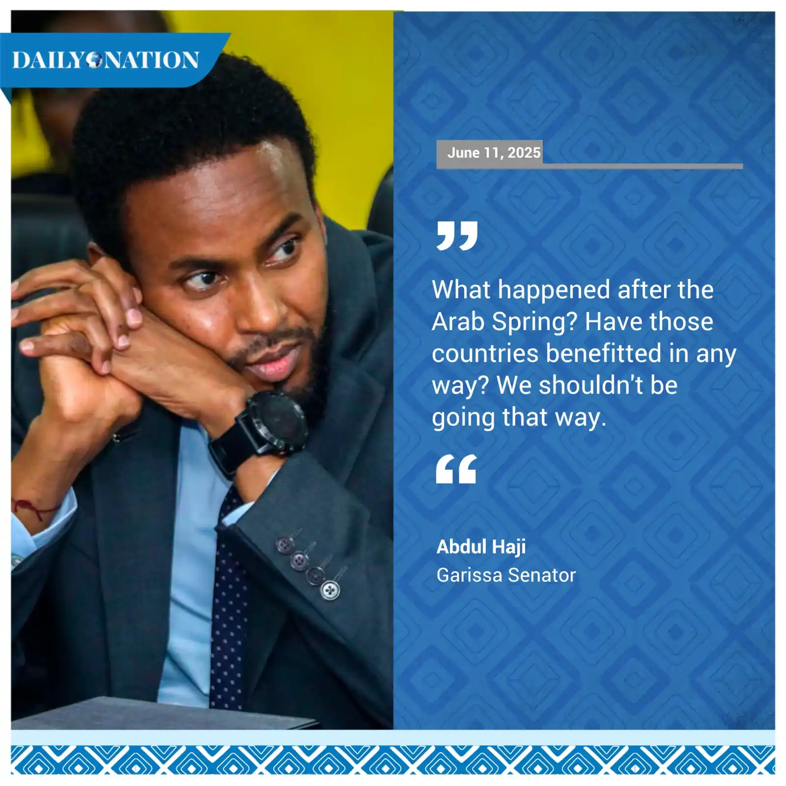 Image from Nation.Africa: Garissa Senator Abdul Haji at the Senate sitting discussing Albert Ojw...
