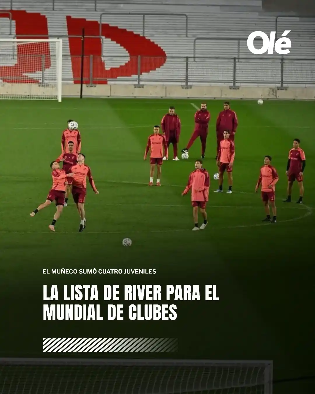 Image from Olé: *LA LISTA DE RIVER PARA EL MUNDIAL DE CLUBES 🐔🏆* 👔 El Muñeco Galla...