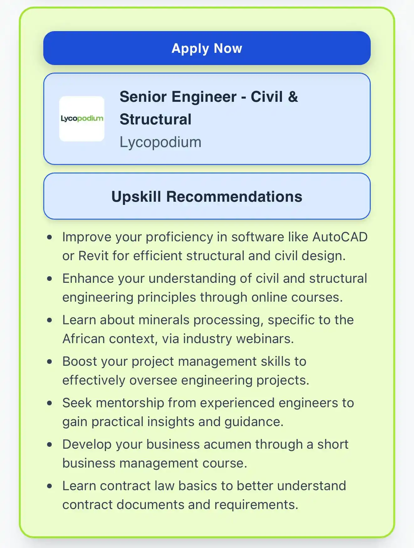 Image from Prayer and Career Guidance : Lycopodium - Senior Engineer - Civil & Structural 📍 Location: Cape T...