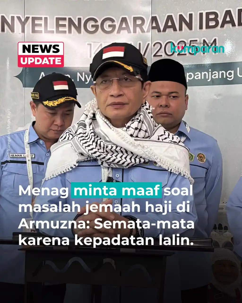 Image from kumparan: Menteri Agama Nasaruddin Umar, menyampaikan permohonan maaf atas sejum...