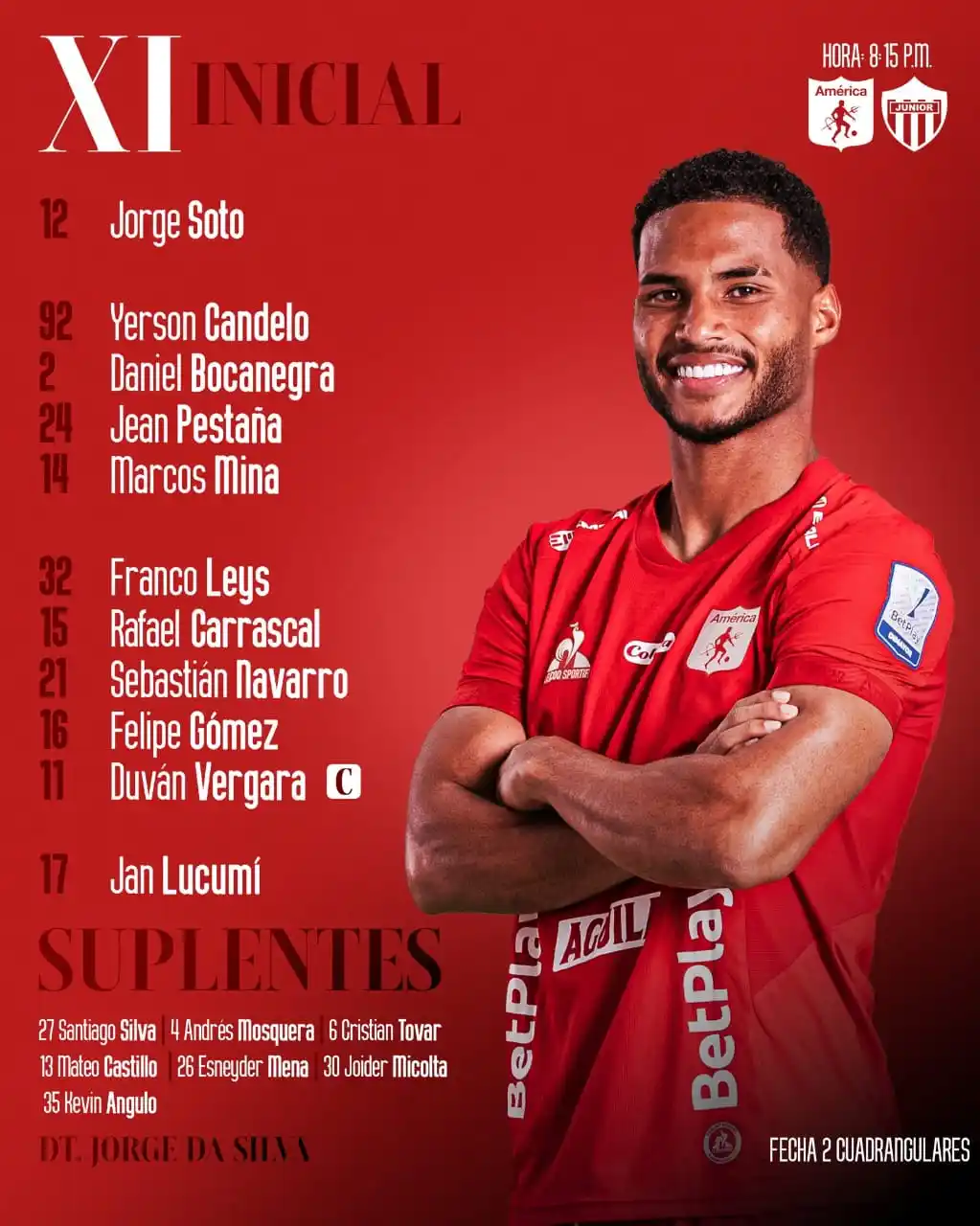Image from La Banda Del Diablo 1927: 📋⚽ Nuestro once titular para enfrentar esta noche a Junior en el Pasc...