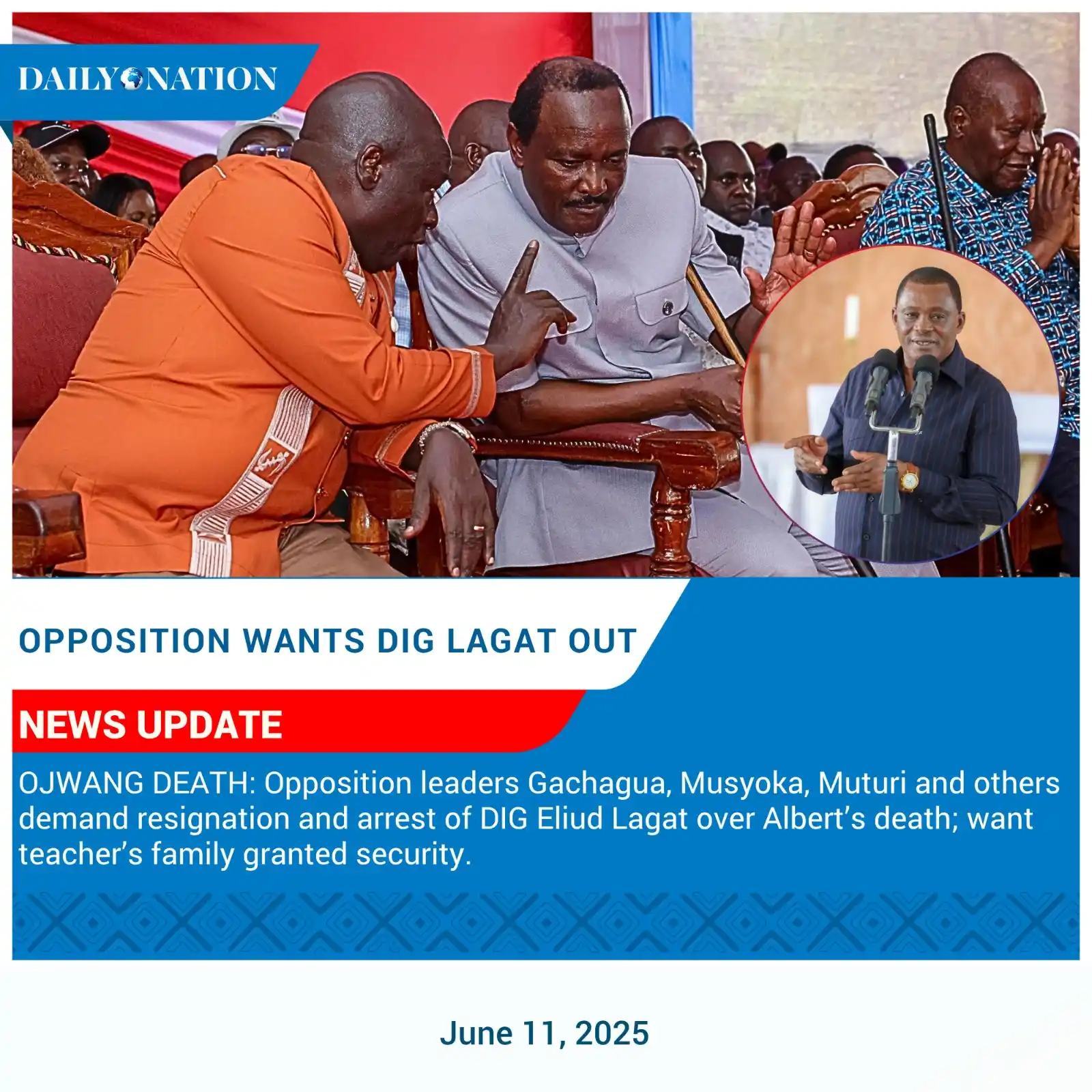 Image from Nation.Africa: OJWANG DEATH: Opposition leaders Gachagua, Musyoka, Muturi and others ...