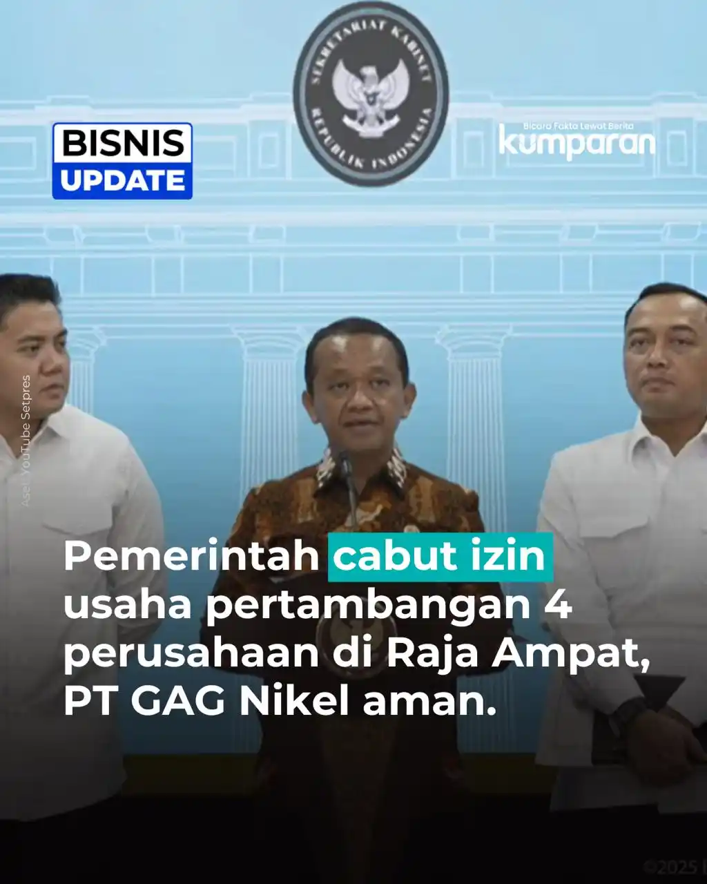 Image from kumparan: Pemerintah akhirnya mencabut Izin Usaha Pertambangan (IUP) empat perus...