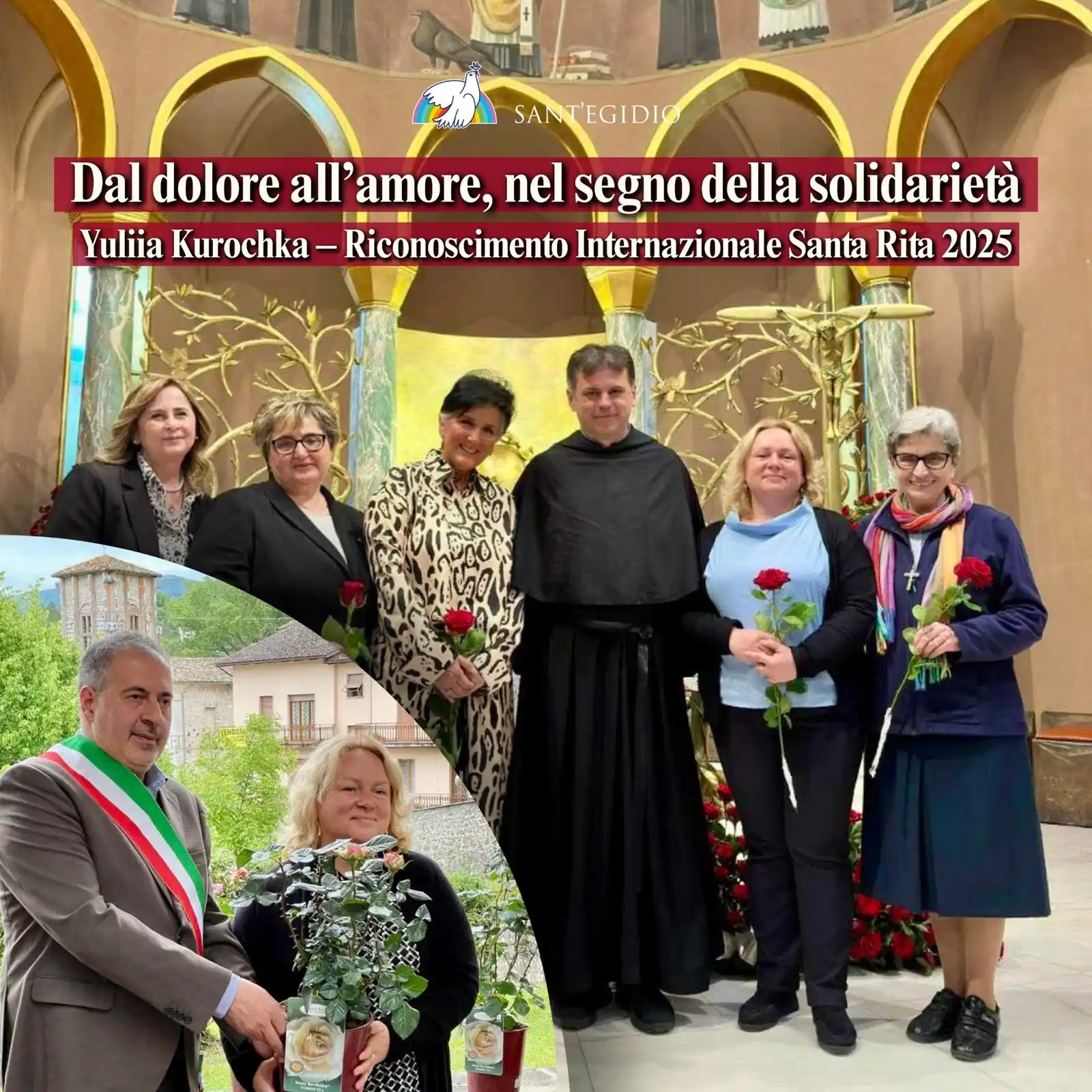 Image from Sant'Egidio: Premio Santa Rita a Yuliia Kurochka! Profuga di 47 anni da Kyiv, Yulii...