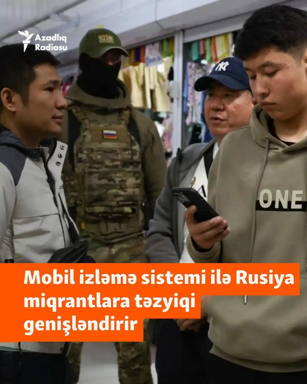 Image from AzadliqRadiosu: Rusiya miqrant işçiləri izləmək üçün əhatəli yeni bir sistemi işə salm...