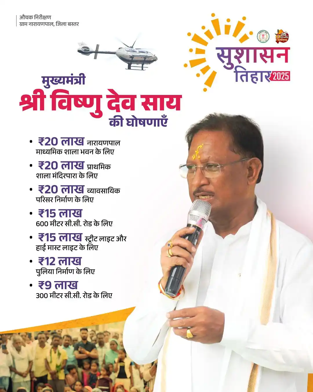 Image from Chief Minister's Office  Chhattisgarh: सुशासन तिहार के अंतर्गत मुख्यमंत्री श्री विष्णु देव साय जहां भी जा रहे...