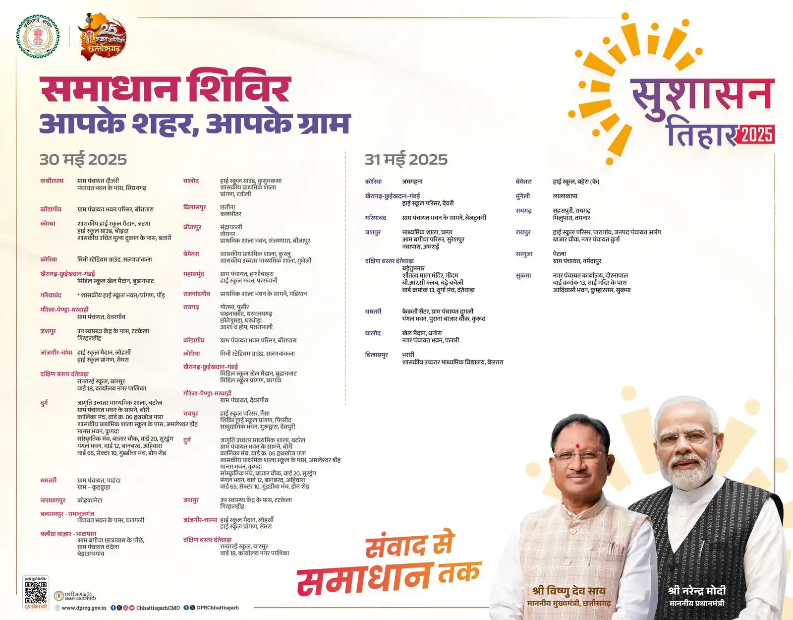 Image from Chief Minister's Office  Chhattisgarh: सुशासन तिहार के तीसरे चरण के तहत 30 मई एवं 31 मई को प्रदेश के इन स्थान...