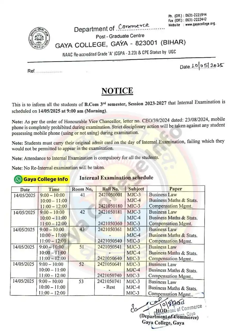 Gaya College Info post