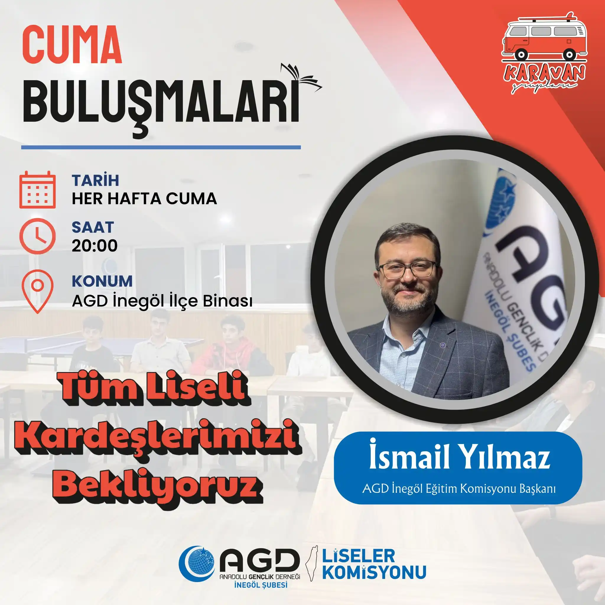 Image from AGD İnegöl: 📣Tüm Liseli Kardeşlerimizi Bekliyoruz 🗓️Her Hafta Cuma Günleri. 🕒20...