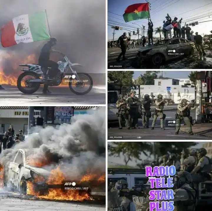 Image from INFO9+ JOURNAL EN LIGNE 🇭🇹 | +509 33 19 8981/ +509 33 14 4736 / +509 32 61 8915: 🚨🇺🇲 Atak imigrasyon nan Los Angeles te deklanche premye gwo revòlt ...
