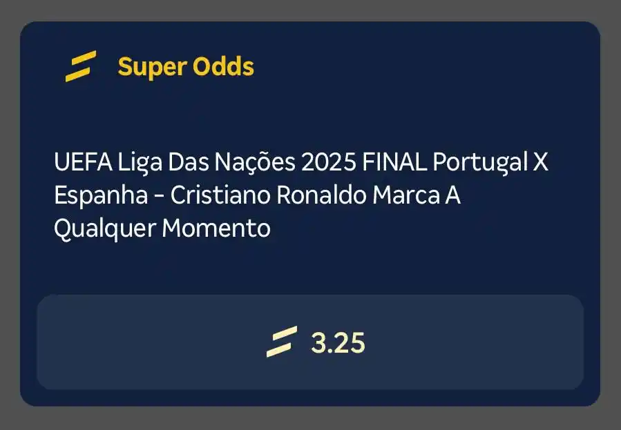 Image from RODADAS GRÁTIS E BÔNUS 🌟: ⚽️ SUPER ODDS ⚽️ BET NACIONAL ➡️ CRISTIANO RONALDO PARA FAZE...
