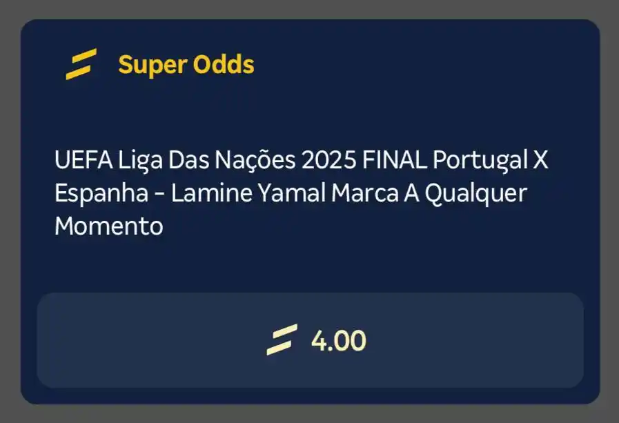 Image from RODADAS GRÁTIS E BÔNUS 🌟: ⚽️ SUPER ODDS ⚽️ BET NACIONAL ➡️ LAMINE YAMAL PARA FAZER 1 GOL...