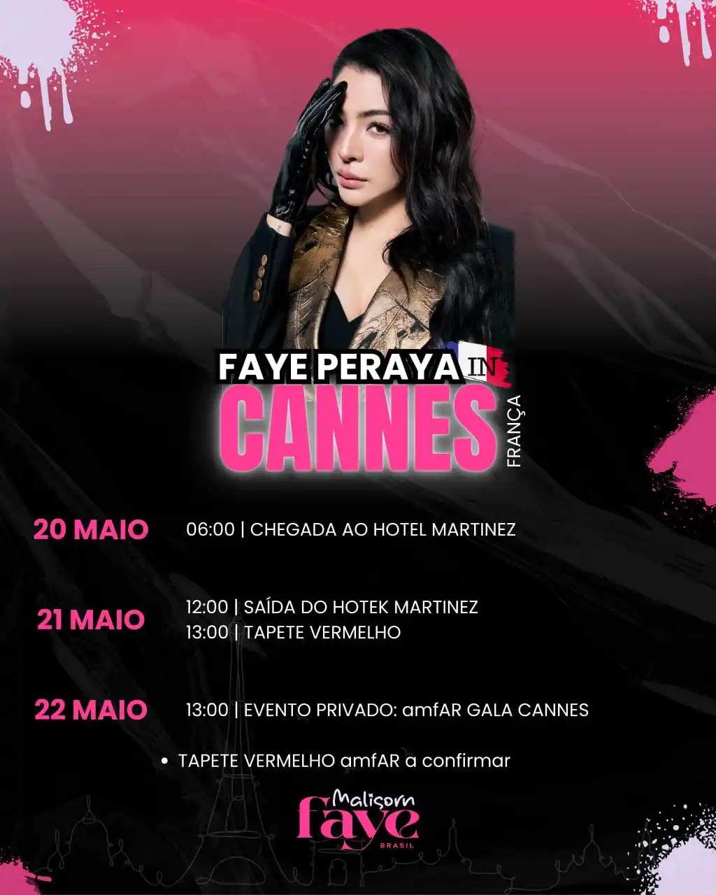 Image from Faye Malisorn Brasil Oficial 🇧🇷: Faye já chegou na França para participar de alguns eventos em Cannes, ...