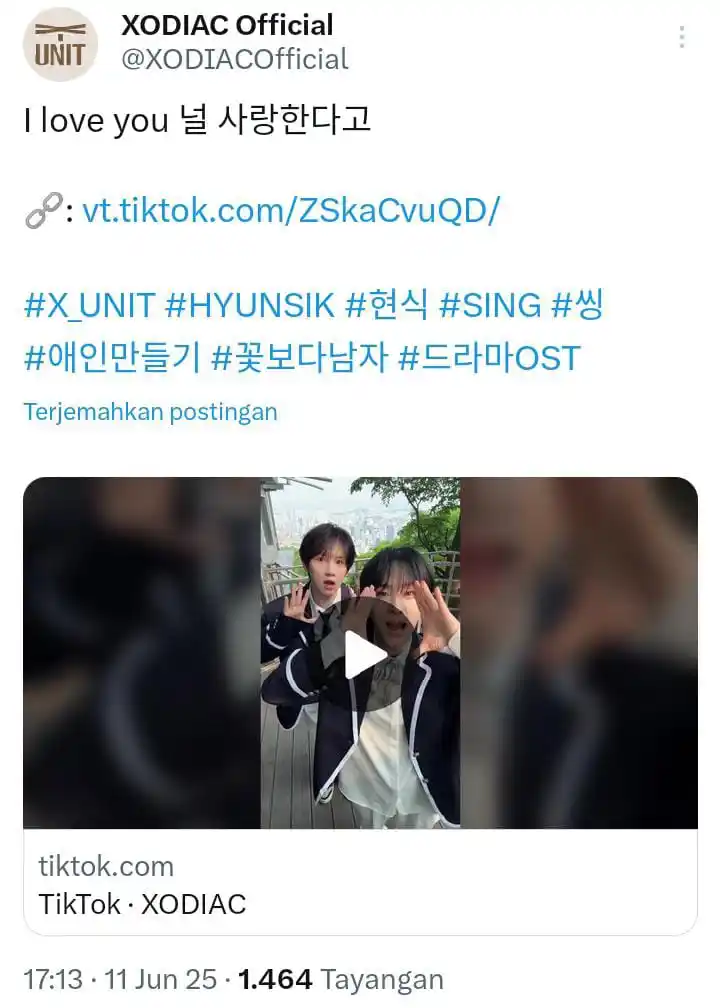 Image from ๐-๐๐๐๐๐ ๐๐๐๐๐๐: `Hyunsing TikTok Ofc Update`๐ซฐ๐ป I love you ๋ ์ฌ๋ํ๋ค๊ณ ๐: vt.tiktok.co...