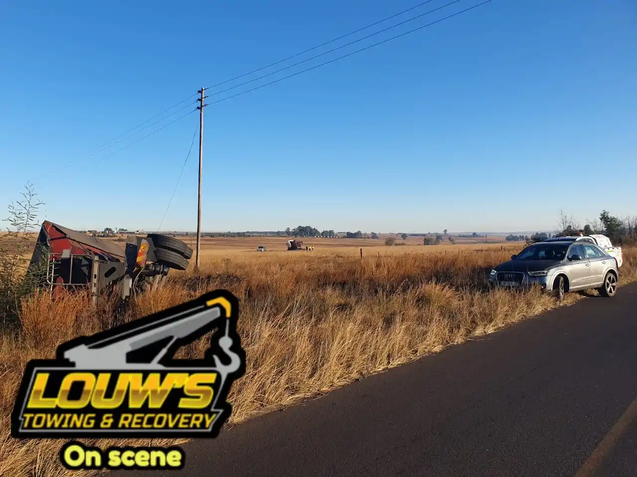 Image from LIVE TRAFFIC & Road incidents Channel: *MP - MIDDELBURG* R575 Truck overturned. No obstruction to traffic cur...