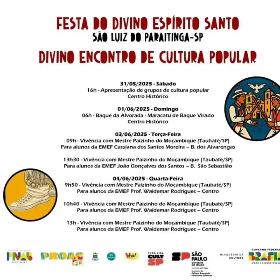 Image from SLP,SP - Notícias &
Informações da cidade 🏙️: Olá seguidores 😃 é nesta sexta-feira 🙌🏼👇🏼 FESTA DO DIVINO ESPÍRIT...