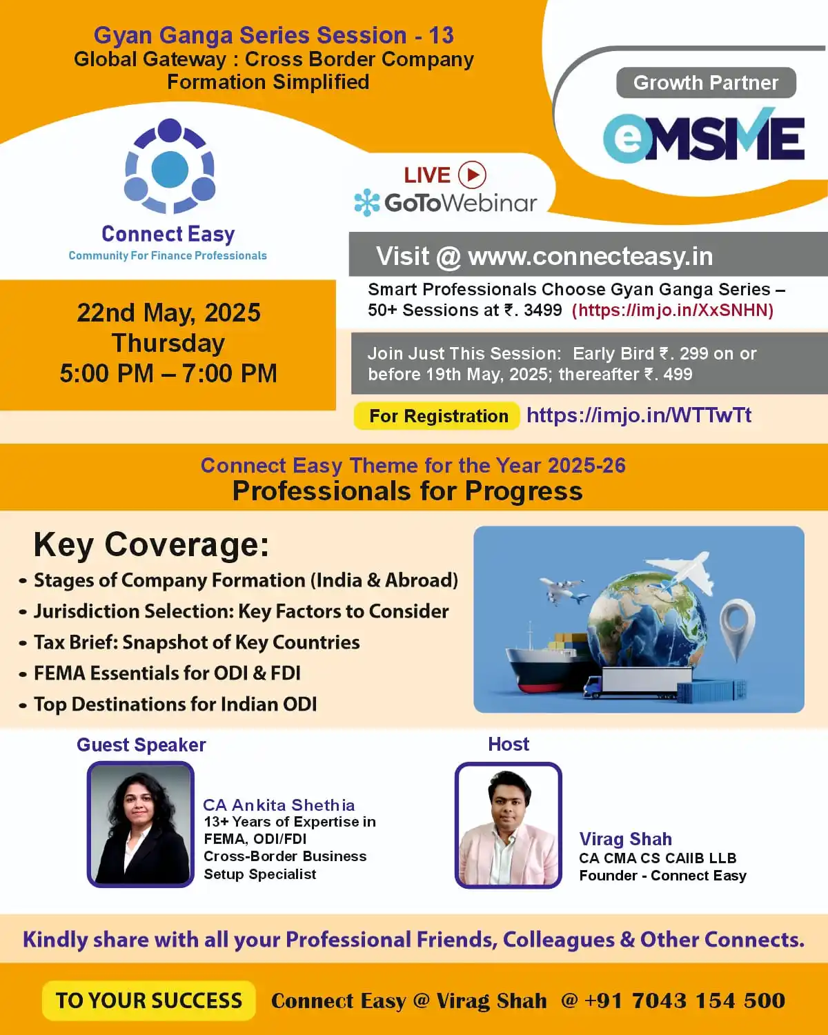 Image from Connect Easy - Community For Finance Professionals: _Today @ 5 pm_ 🔗 https://linktr.ee/ce_viragshah *🌍 Special Webinar...