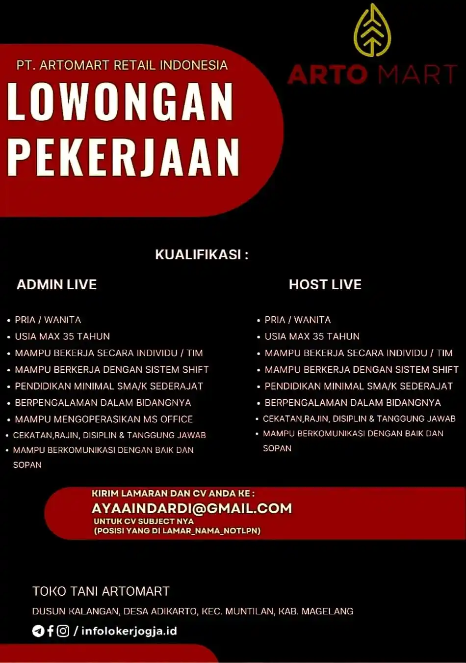 Info Loker Magelang (Official) post