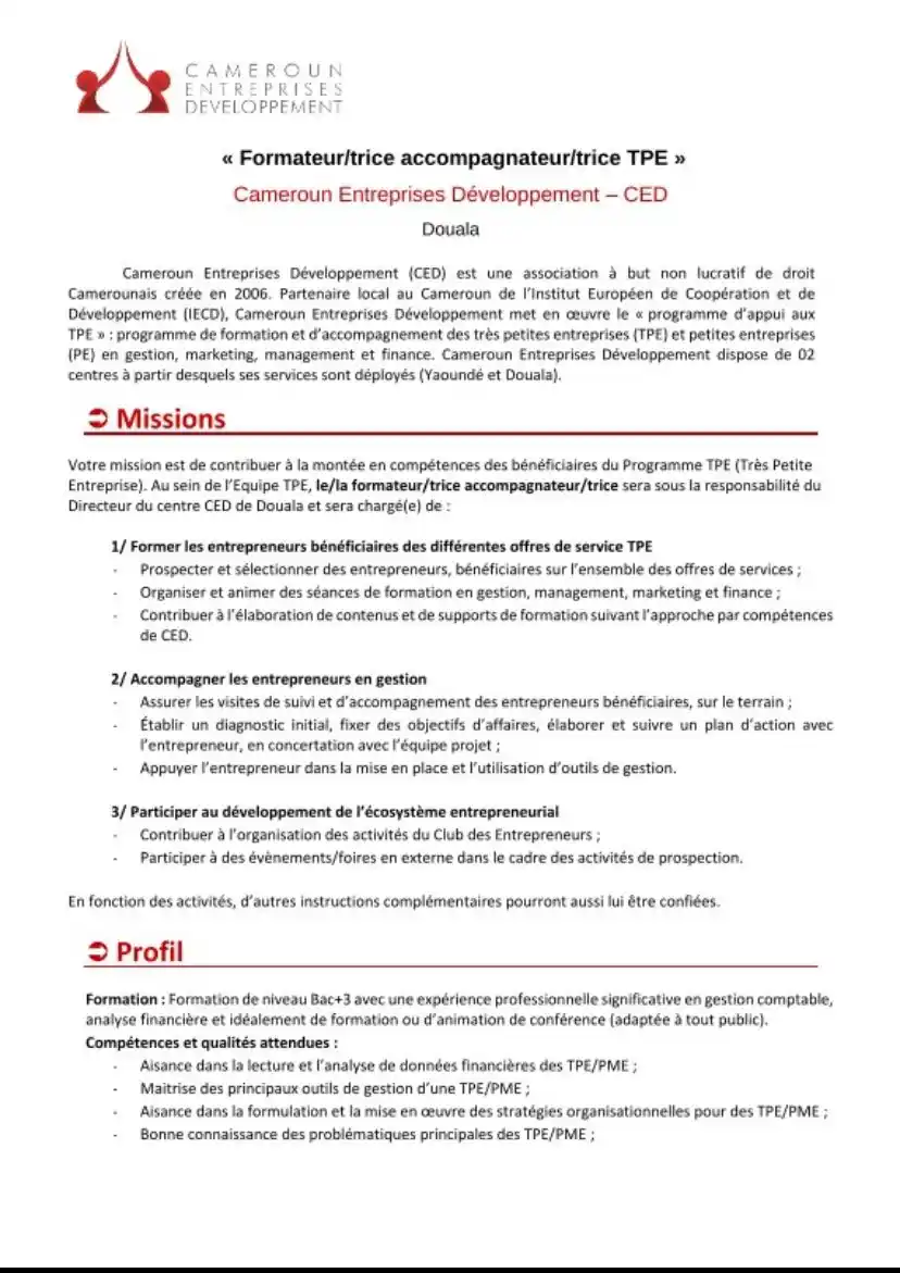 Image from Arch Africa Careers (#AAC): Bonsoir mon reseau nous recrutons un/une Formateur/trice Accompagnateu...