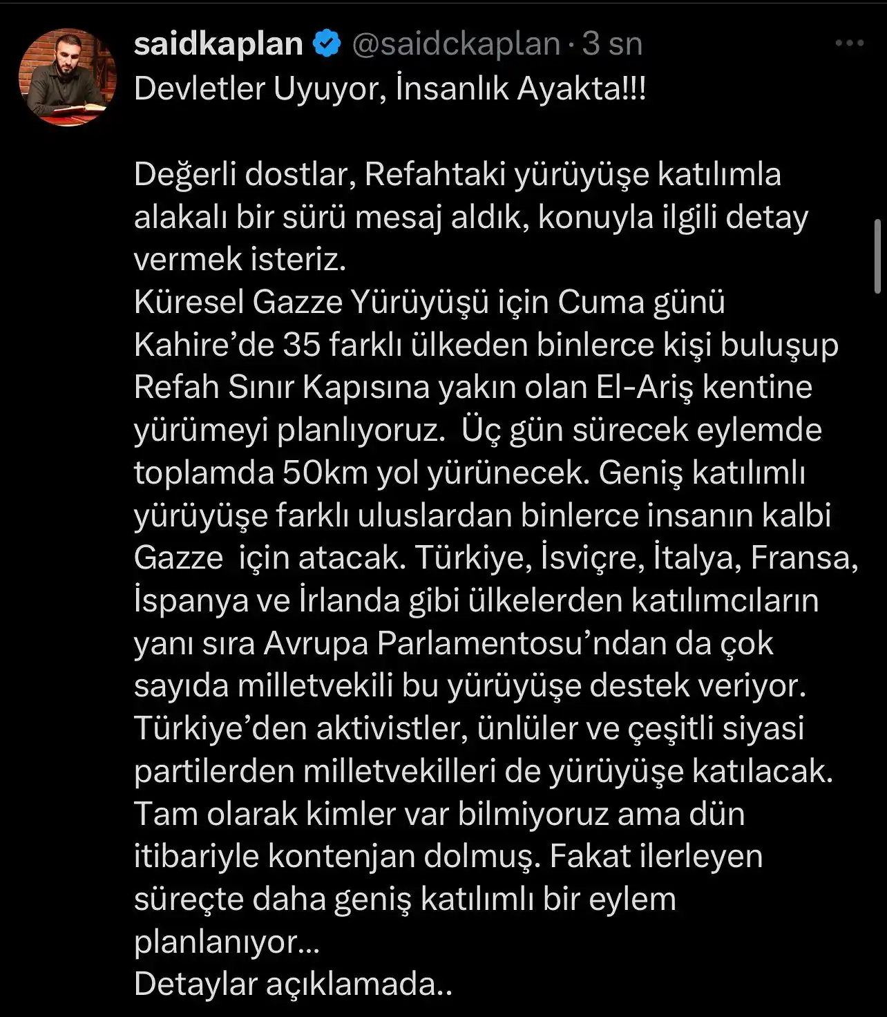 Image from Said Kaplan: Bu eylemin organizatörü dünya genelinde 150’den fazla Stk’dır. Türkiye...