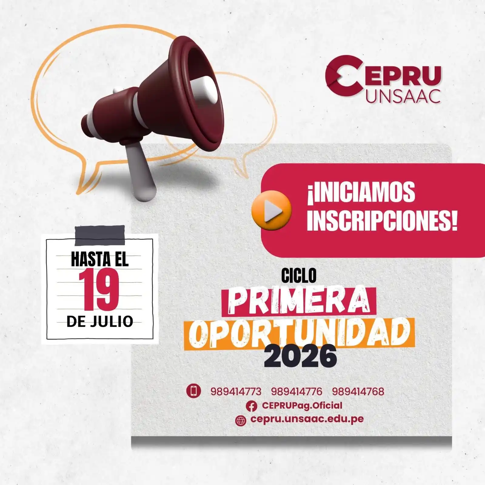 Image from Ciencias-UNSAAC: CEPRU PRIMERA OPORTUNIDAD 2026....