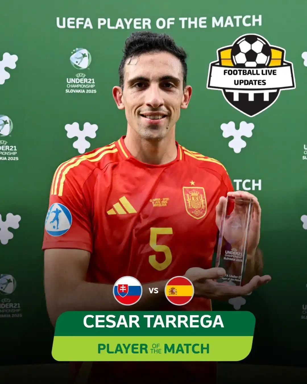 Image from Football News: Cesar Tarrega, scorer of the winning goal, is the UEFA Player of the M...