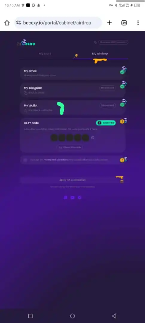 Image from Maryuchetv📊 crypto: CEXp Airdrop Eligibility criteria wallet connection is out, download w...
