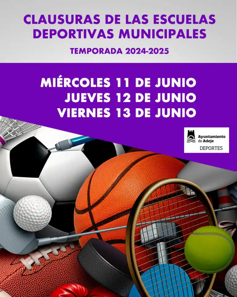 Image from Adeje, espacio de convivencia: 🎉🏅 *CLAUSURAS ESCUELAS DEPORTIVAS MUNICIPALES 2024-2025* 🏅🎉 El Ár...