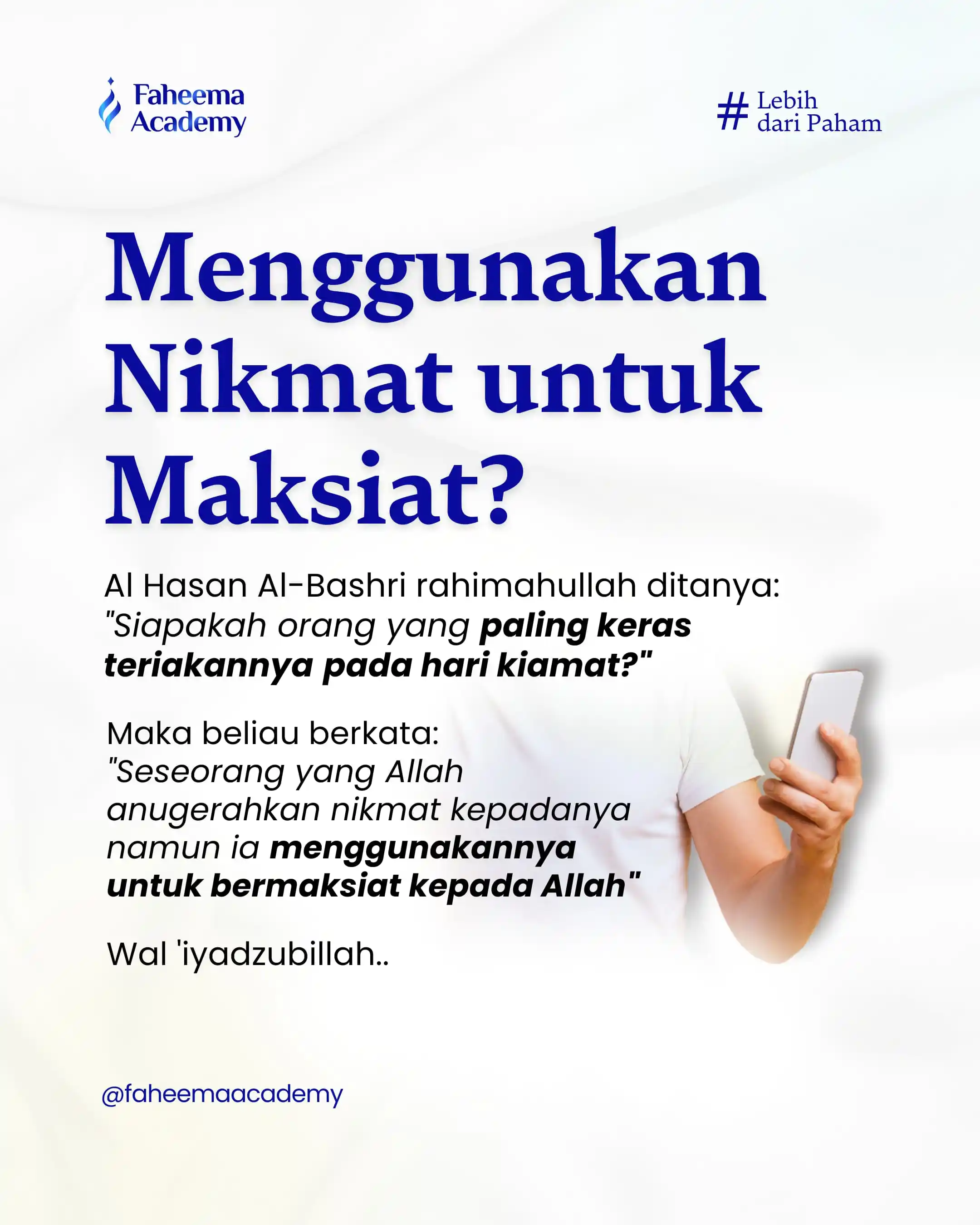 Image from Faheema Academy: Cobalah jujur dan tanyakan pada dirimu, untuk apa kamu gunakan setiap ...