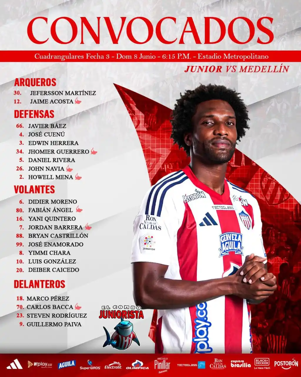 Image from El Combo Juniorista 💪🏻🦈🇦🇹♥️: 🔥🦈 ¡CONVOCADOS! <a class="text-blue-500 hover:underline cursor-poin...