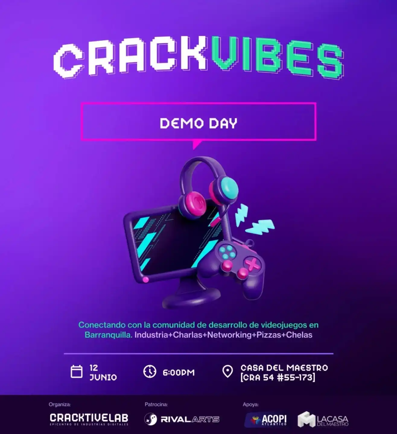 Image from Devs To Eternal Community🧑💻-Canal: 🕹️ *CRACKVIBES 5.0 – Demo Day* ¡Conectando con la comunidad de desa...