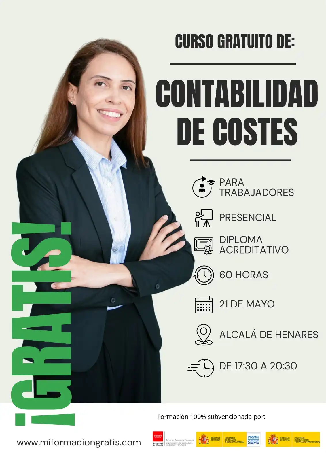 Image from Ayuntamiento de Daganzo de Arriba: 🎯 Curso gratuito de “Contabilidad de costes (ADGD038PO)” ✔️ Dirigido ...