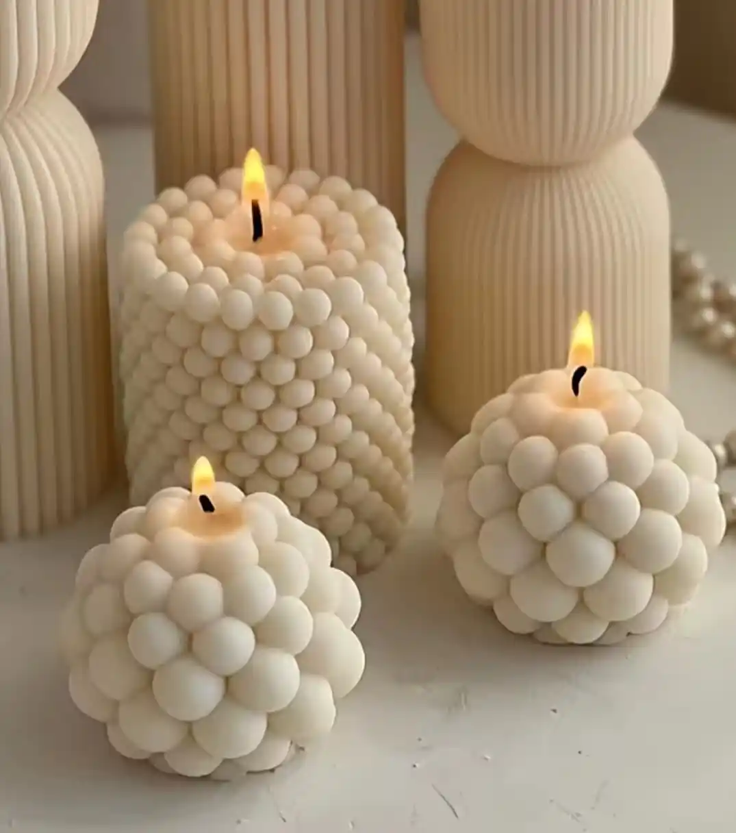 Image from Ali Online Deals: ✨DIY Candle Lovers!✨ Just found this cool Cylindrical Bead Bubble Cand...