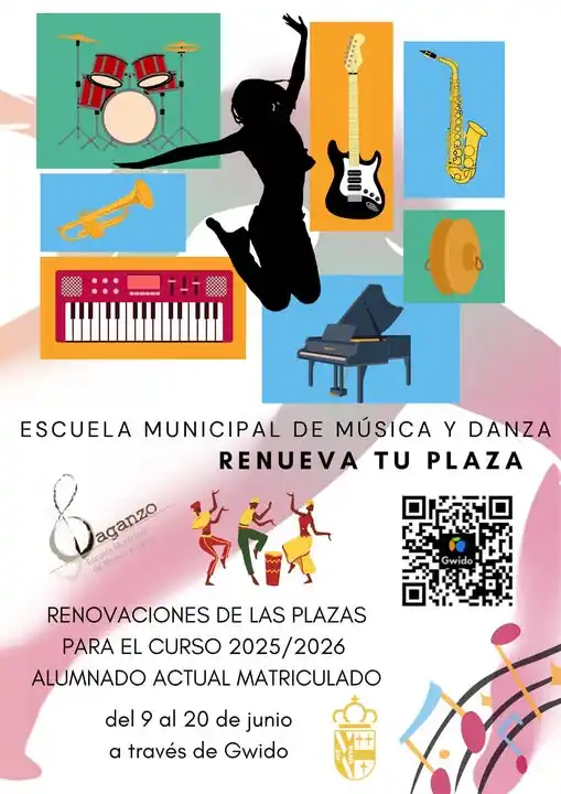 Image from Ayuntamiento de Daganzo de Arriba: EMMD - Renueva tu plaza para el curso 2025/2026 🎼 Si ya estas matr...
