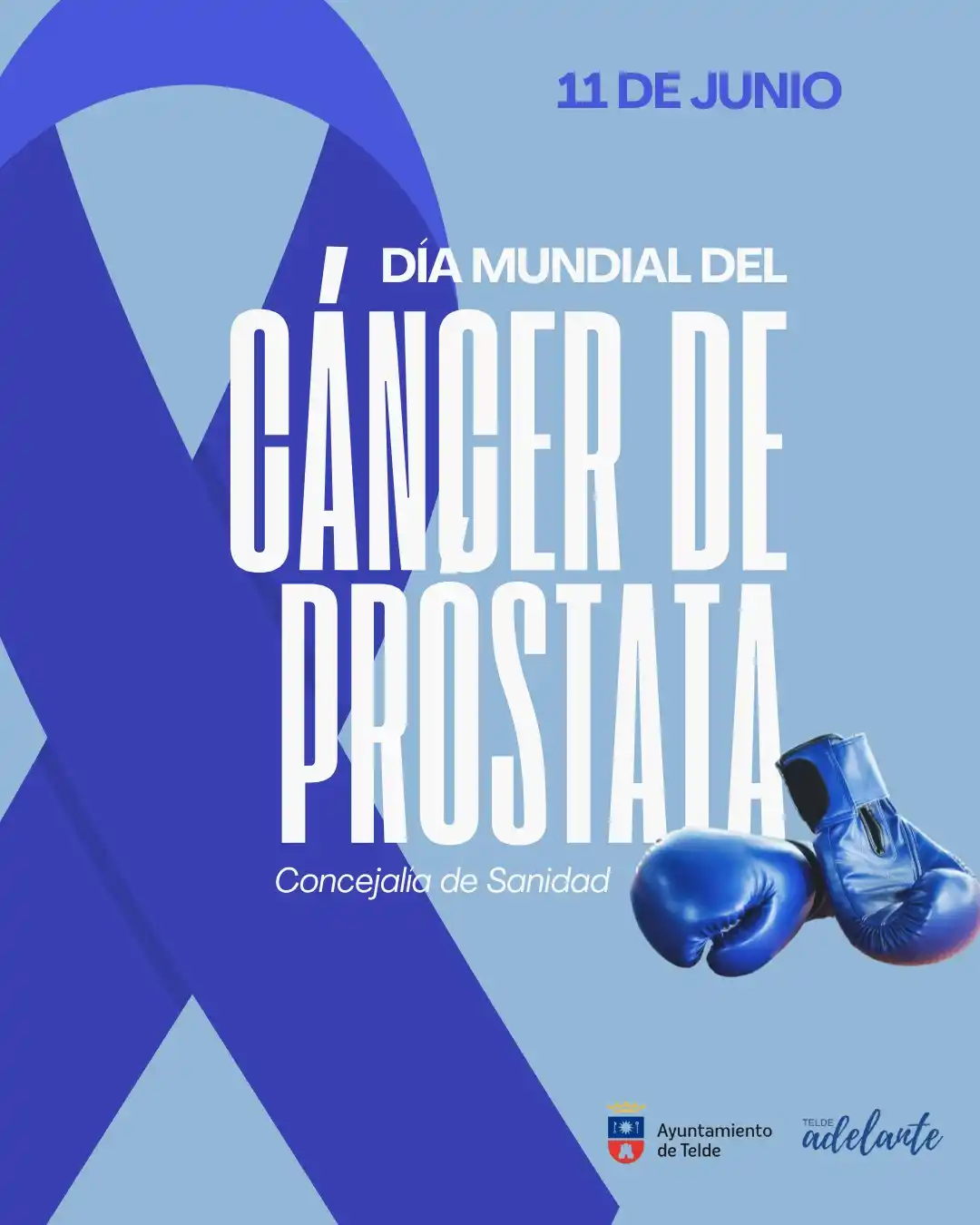 Image from Ayuntamiento de Telde: 🔵💡✊🏽Esta noche, el Ayuntamiento de Telde se ilumina de azul para da...