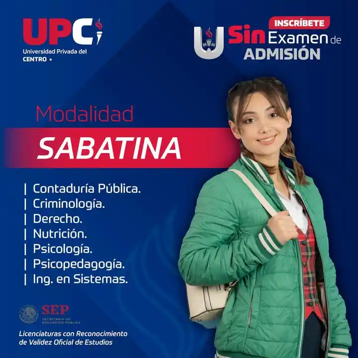 Image from Universidad Privada Del Centro: 🗣 Estudia una licenciatura en 𝗠𝗼𝗱𝗮𝗹𝗶𝗱𝗮𝗱 𝗦𝗮𝗯𝗮𝘁𝗶𝗻𝗼. Qu...