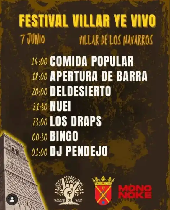 Image from ARAINFO: Festival Villar Ye Vivo. Este sábado cita en Villar de los Navarros co...