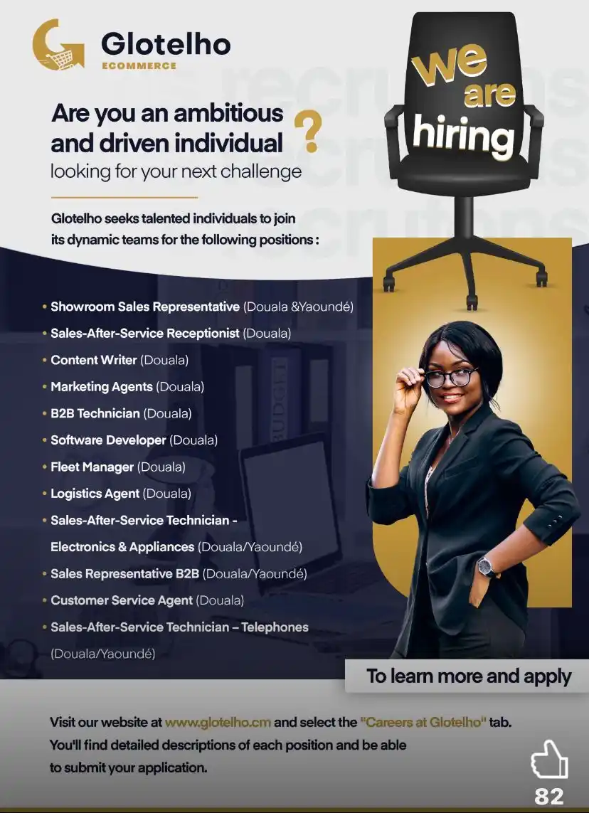 Image from Arch Africa Careers (#AAC): 📢 Glotelho recrute 🗣🗣🗣 Pour postuler ou pour avoir plus d'informat...