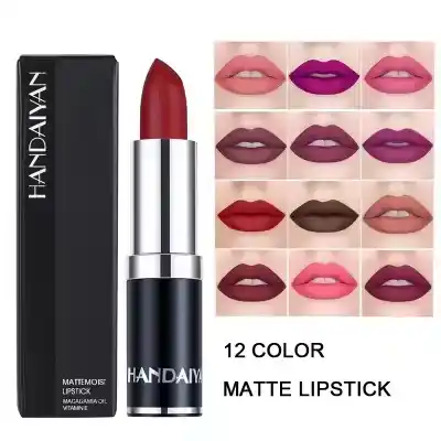 Image from Daily Deals: HANDAIYAN-12 Colors Waterproof Lipstick Matte Lipstick Non-fading Retr...