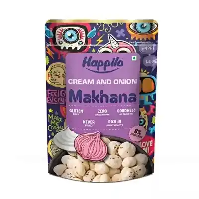 Image from Daily Deals: Happilo Premium Super Snack Makhana Cream & Onion 60g, Roasted Foxnut ...