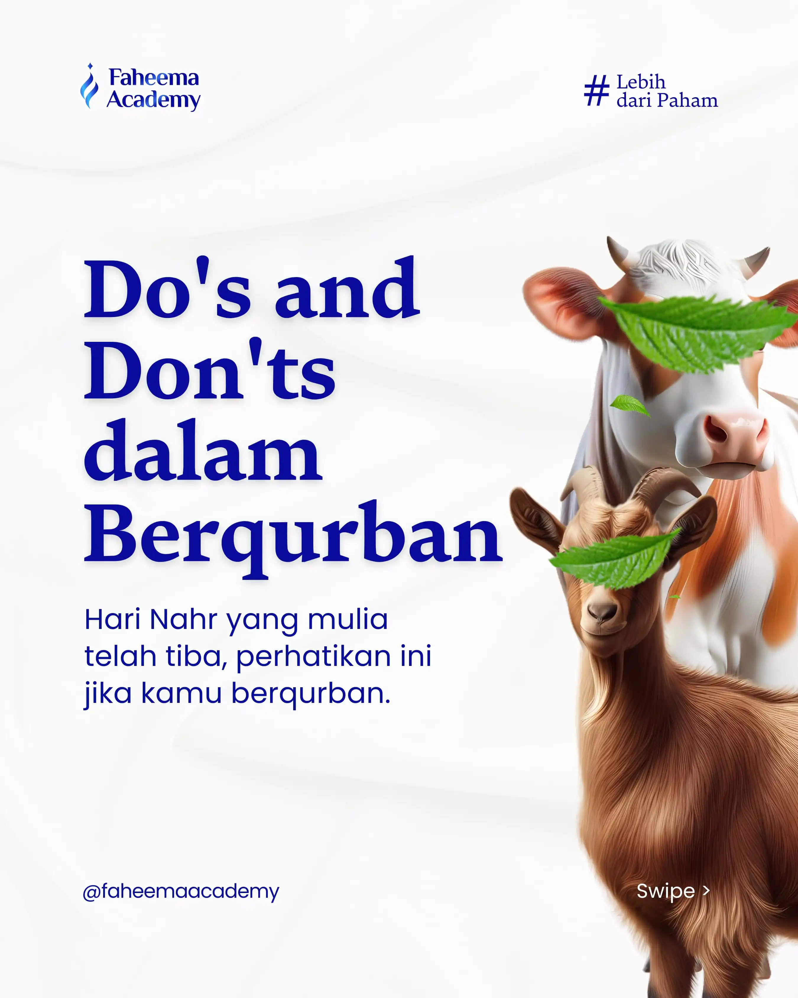 Image from Faheema Academy: Hari Nahr yang mulia telah tiba, hari dimana umat muslimin menyembelih...