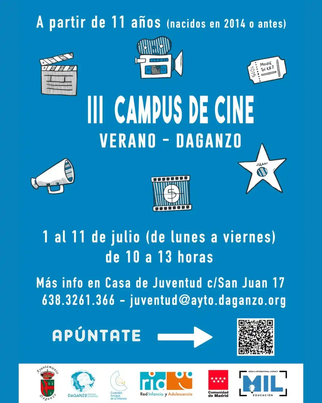 Image from Ayuntamiento de Daganzo de Arriba: 🎬 III Campus Verano de Cine Vuelve el Campus de Cine en su tercera e...