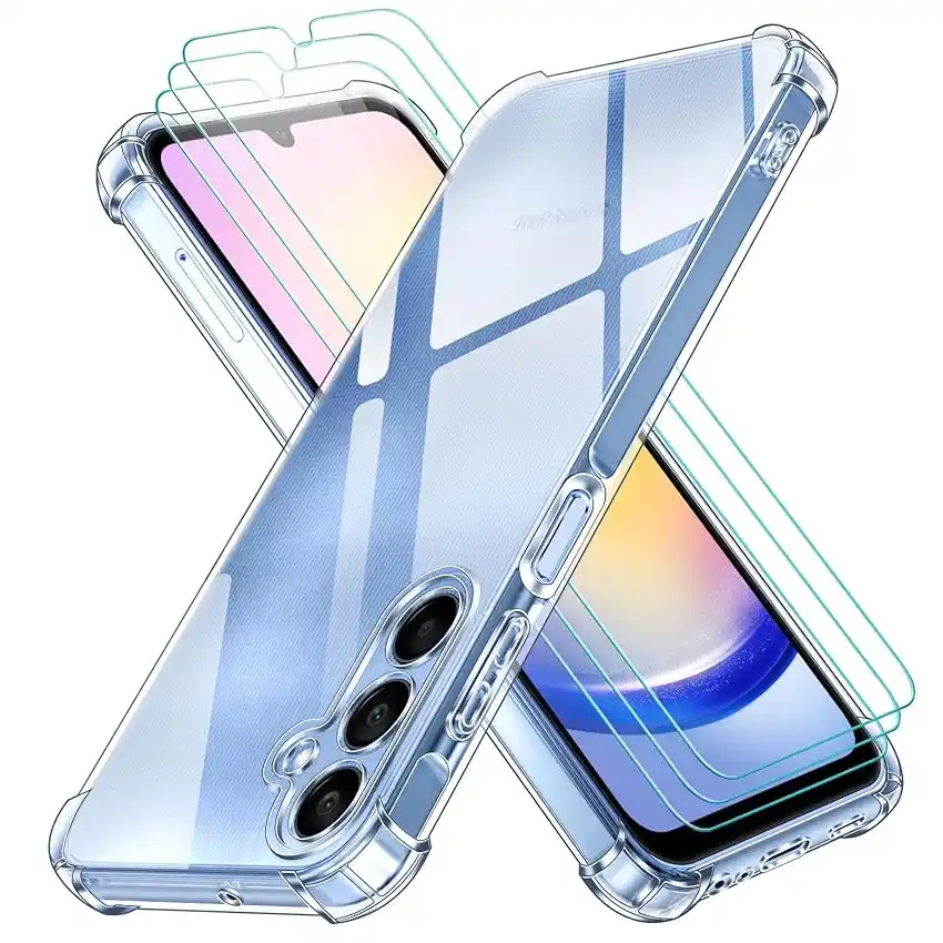 Image from 🔵Samsung sconti&coupon🔵: 👀 iVoler 4 in 1 Cover per Samsung Galaxy A25 5G con 3 Pezzi Pellicola...